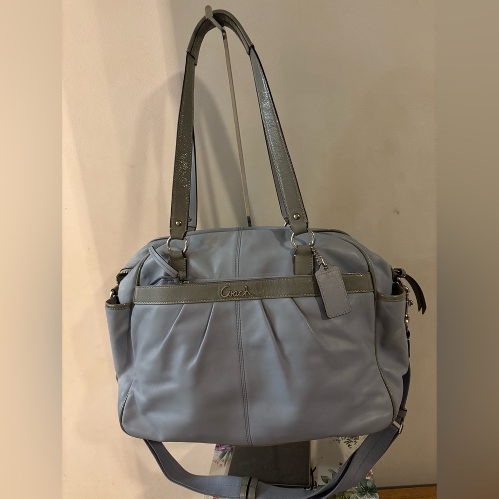 COACH ADDISON MULTI FUNCTION DIAPER BAG SATCHEL SKY BLUE LEATHER F18374 CROSSBOD - Picture 12 of 16